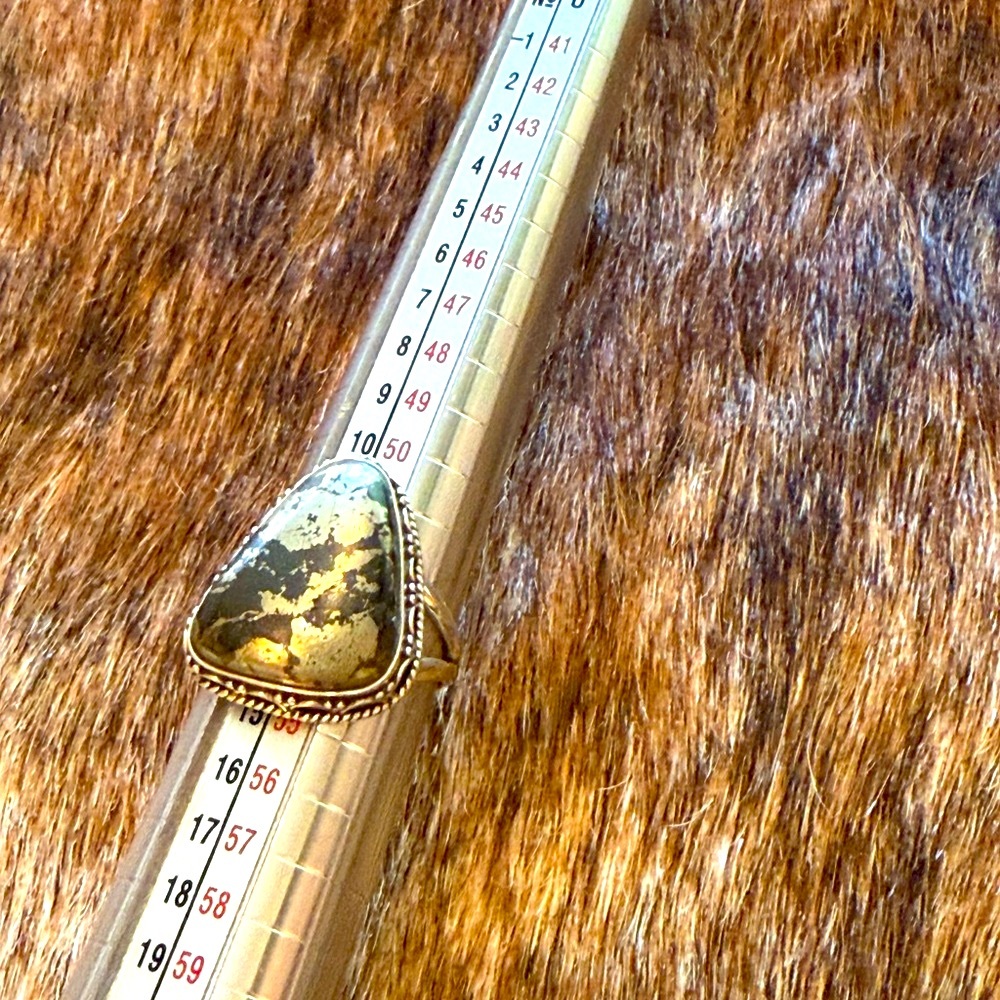 Pyrite Stone Set in Sterling Silver Ring - Picture 2 of 6